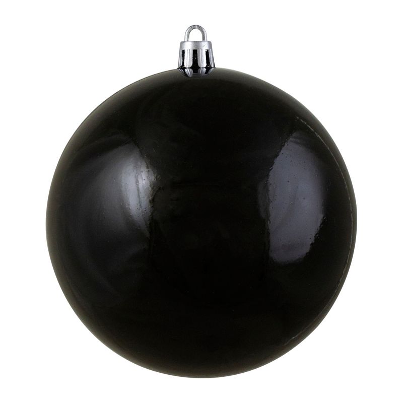 Northlight Shiny Black Shatterproof Christmas Ball Ornament 4" (100mm), 1 of 5