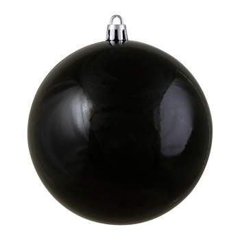Northlight Shiny Black Shatterproof Christmas Ball Ornament 4" (100mm)