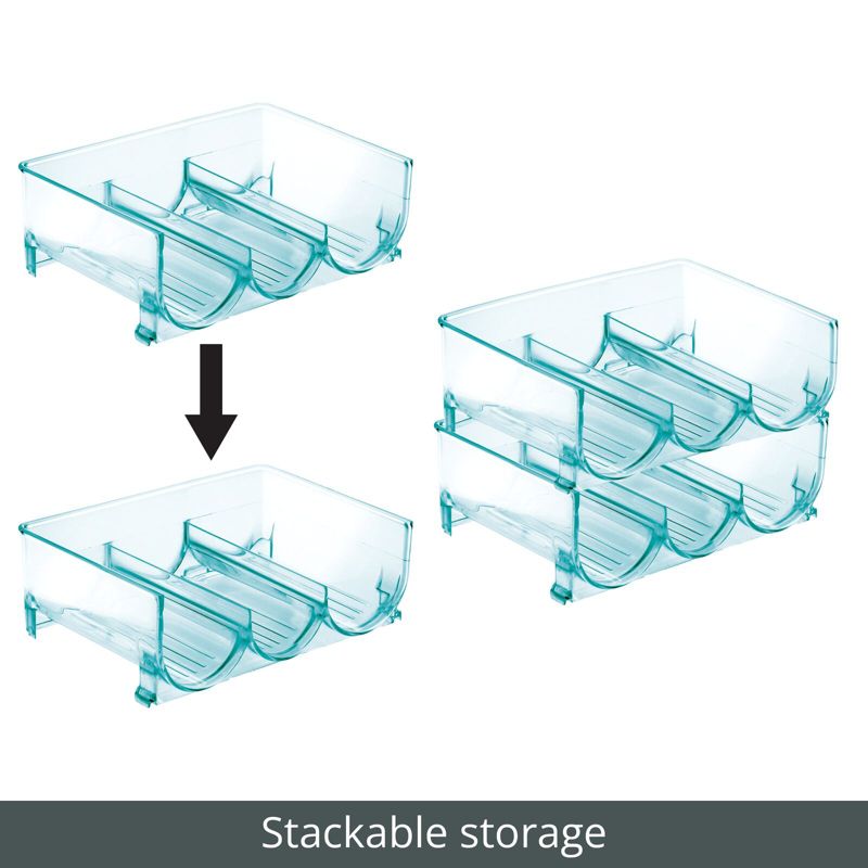 mDesign Plastic Free-Standing Stacking 3 Bottle Storage Rack, 5 of 10