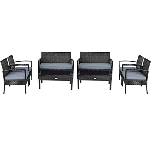 Costway 8PCS Patio Rattan Furniture Set Garden Deck - image 1 of 4