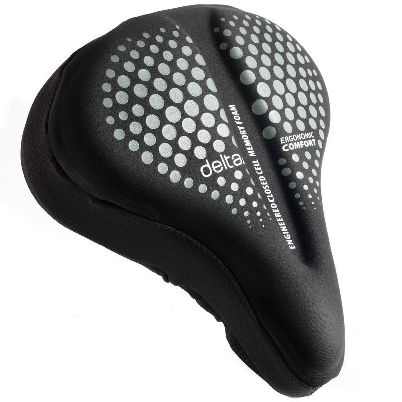 Delta Cycle Memory Foam Saddle Bike Seat Cover - Black, 1 of 7