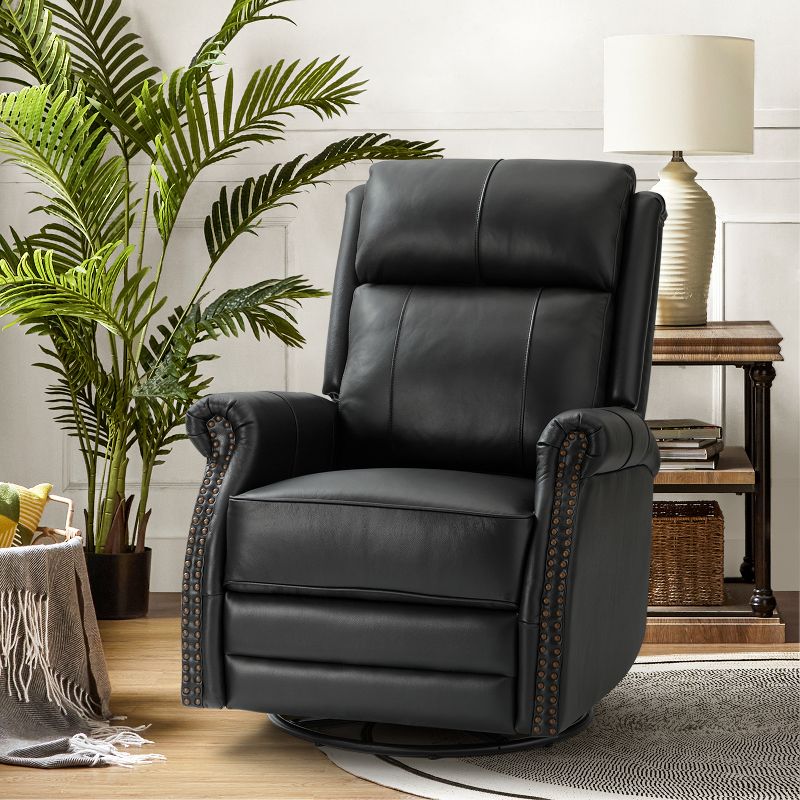 Irene 30.5" Wide Genuine Leather Manual Recliner with Rolled Arms | ARTFUL LIVING DESIGN, 2 of 14