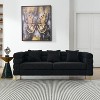 VYNXARIA 81 Inch Oversized 3 Seater Sectional Sofa, Living Room Comfort Fabric Sectional Sofa - Sectional with 3 Pillows for Living Room,Bedroom,Black - 3 of 4