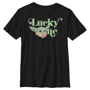 Boy's Star Wars: The Mandalorian St. Patrick's Day Grogu Lucky One T-Shirt - 1 of 4