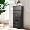 HDZNVF 6 Drawers Chest Dresser Clothes Storage Bedroom Furniture Cabinet,Brown - 3 of 4