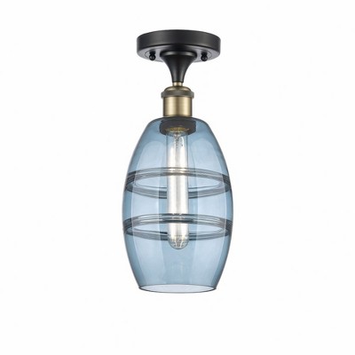Vaz - 1 Light Semi-Flush Mount In Industrial Style-9.38 Inches Tall and 5.88 Inches Wide