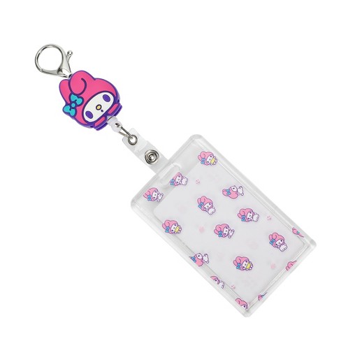 Hello Kitty Card Holder Sanrio Kuromi Melody Keychain Retractable