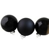 Northlight 4ct Black 2 Finish Glass Ball Christmas Ornaments 4" (100mm) - 2 of 4