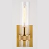VAXCEL Bari 1 Light Contemporary Wall Sconce with Clear Cylinder Glass - 3 of 4