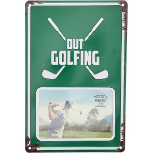 Pavilion Gift Company - Out Golfing - 8" x 11.75" Tin Frame (Holds 6" x 4" Photo) - Single Image Frames - 1 of 4