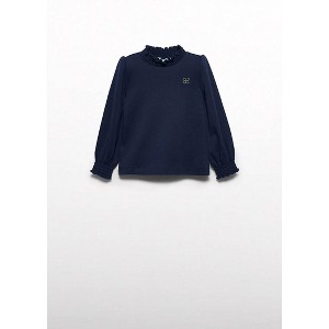 Girl Navy Blue Long Sleeve Mock Turtleneck - Abel & Lula US7 - 1 of 3