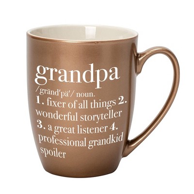 Elanze Designs Grandpa: Storyteller, Professional Grandkid Spoiler Bronze 10 ounce New Bone China Coffee Cup Mug