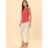 INSPIRE CHIC Women's Ruffled Sleeveless Work Business Vintage Blouses - 2 of 4