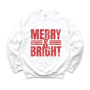 Merry & Bright Distressed - Women's Graphic Sweatshirt - 1 of 4