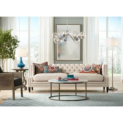 Roxie 65.5" Silver Brushed Nickel Floor Lamp with Linen Shade