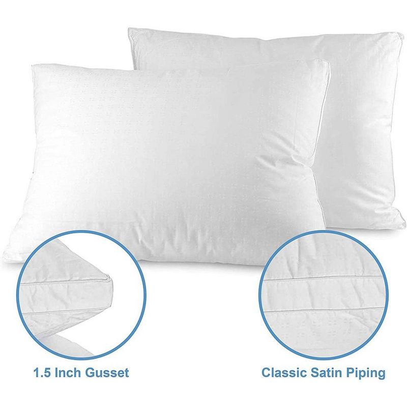 Maxi 100% Cotton Down Alternative Vacuum Packed Pillows – White (2 Pack), 5 of 8