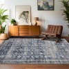 Washable Area Rugs Non-Slip Vintage Rugs for Living Room, Low Pile Stain-Resistant Distressed Oriental Carpet, Foldable Floral Print Floor Covering - 3 of 4
