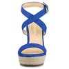 Allegra K Women's Back to College Slingback Crisscross Espadrille Wedges Heel Sandals - 2 of 4