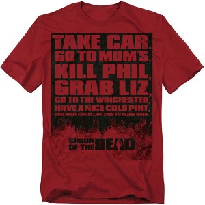 Shaun Of The Dead List Adult T-Shirt - 1 of 4