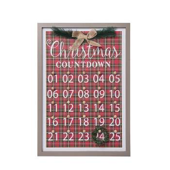 Transpac Wood 21.06 in. Multicolored Christmas Framed Holiday Countdown