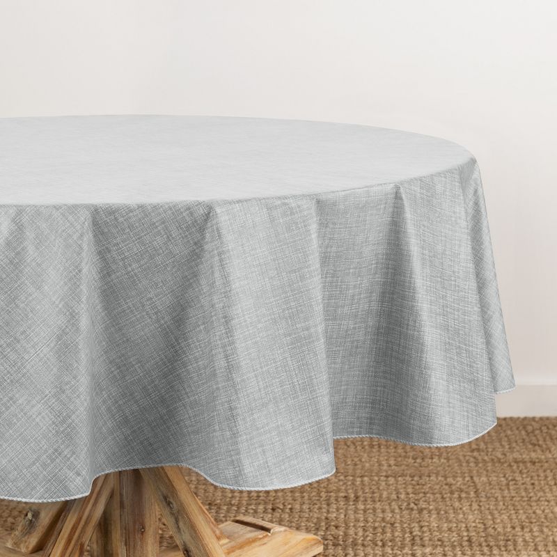 Monterey Linen Texture Vinyl Indoor/Outdoor Tablecloth - Elrene Home Fashions, 1 of 5