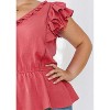Women's Ruffle Sleeveless V-neckline Woven Top - Plus - Hayden LA - 2 of 3