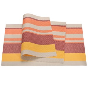 Unique Bargains Heat Resistant Washable Woven Kitchen Placemat 4 Pcs - 1 of 3