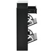 Shoe Storage Cabinet with 2 Flip Drawers Tempered Glass Top Pulling Drawer - 4 of 4