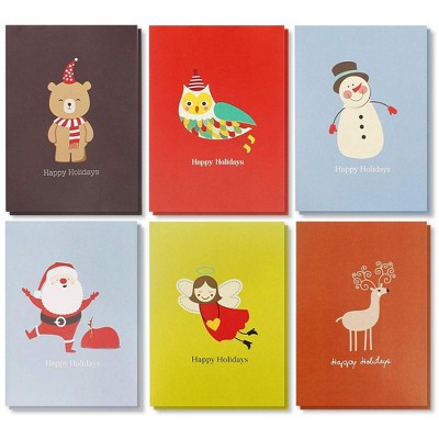 Sustainable Greetings 48 Pack Assorted Holiday Christmas Greeting Cards - Festive Classic Designs with Envelopes 4x6"
