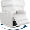 Adult Manual Recliner Chair, Swivel Sofa Rocker, Faux Leather Single Sofa with Adjustable Backrest and Footstool,  Living Room Armchair, White - 3 of 4