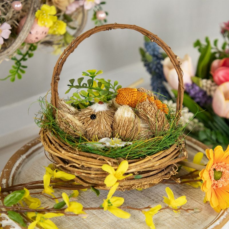 Northlight Bunny in Woven Basket Easter Decoration - 6.5", 2 of 7