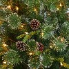 Nearly Natural 4-ft Snowed Tipped Clermont Mixed Pine Artificial Christmas Tree with 200 Clear Lights, Pine Cones and 588 Bendable Branches - 3 of 4