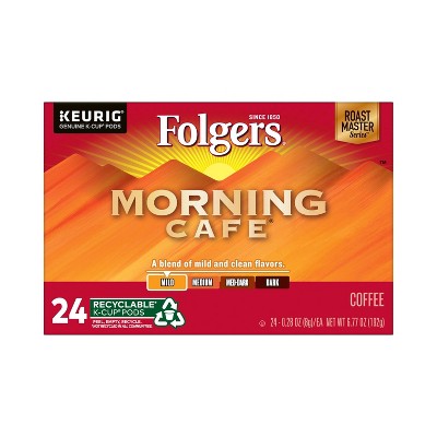 Folgers Morning Cafe Dark Roast Coffee Pods - 24ct