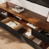 POVISON Modern Wood TV Stand, Lowline TV Console With Drawers, Open Storage, Cabinet, Walnut Veneer, Fully-Assembled.70.87" - 4 of 4