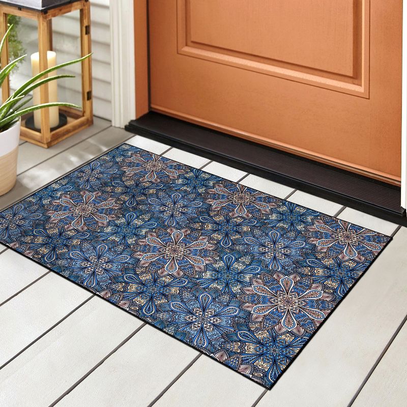 Floral Bohemian Non-Slip Washable Indoor/ Outdoor Area Rug by Blue Nile Mills, 2 of 6