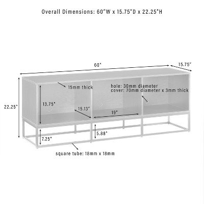 Black Steel Minimalist Media Console with Vinyl Storage