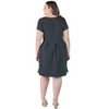 Plus Size Scoop Neck Knee Length Pleated Pocket Dress - 24seven Comfort Apparel™ - 3 of 4