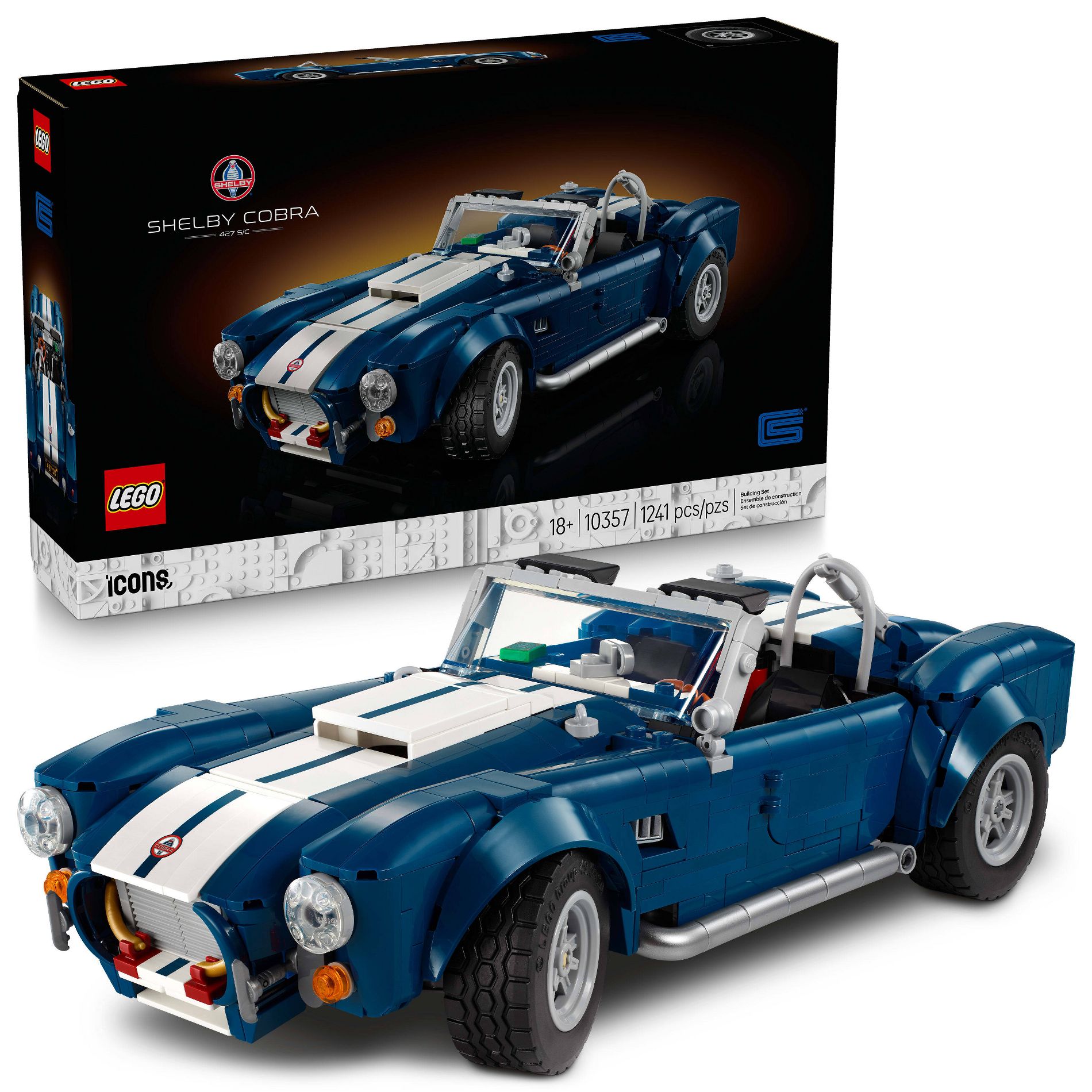 LEGO Icons Shelby Cobra 427 S/C Car Building Set 10357