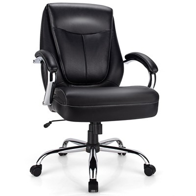 Costway 500LBS High Back Big & Tall Office Chair Adjustable Leather Task Chair