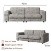 Modern Loveseat Sofa for Small Space, Chenille 3-Seater Couch, Grey - 2 of 4