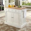 Wood Kitchen Island Butcher Block in White - Pemberly Row - 2 of 4