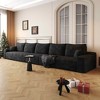 MAYEERTY 135" Large Modular Sofa Black - 135" 6-Seat, Corduroy, Sofa Bed, No Assembly, for Apartment/Living Room - 2 of 4