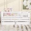 NicBex Daybed, Wooden Day Bed with Fence Guardrails and 2 Drawers, Sofa Bed Frame with Floor Bed - 3 of 4