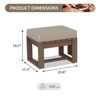 EAGLE PEAK Natural Cedar Patio Ottomans with Removable Cushions, Outdoor Real Wood Slat Top Footrest - 2 of 4