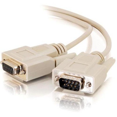 C2G 15ft DB9 M/F Extension Cable - Beige - DB-9 Male - DB-9 Female - 15ft - White