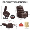 Electric Power Lift Recliner Armchair with Heat and Massage, Dual Motor Chenille Reclining Chairs with Infinite Position, Remote Control - Koiai - 4 of 4