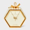 14K Gold Dipped Cubic Zirconia Rondelle Initial Necklace - A New Day™ Gold - 3 of 4