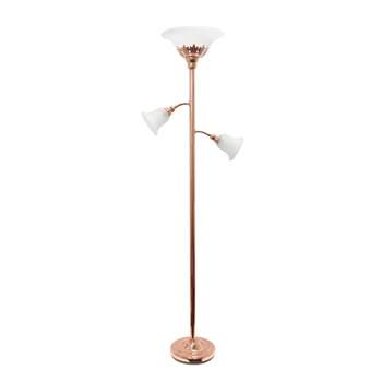 3-Light Floor Lamp with Scalloped Glass Shade - Elegant Designs