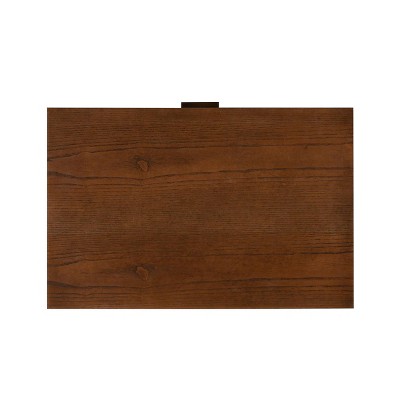 Reid Mid-Century Vertical 4-Drawer Walnut Chest with Bronze Hardware
