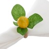 Saro Lifestyle 4pk Plastic Lemon Design Napkin Ring Holders Yellow - 3 of 4